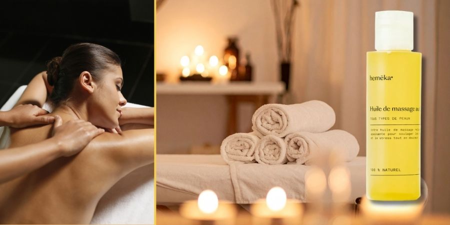 massage avec huile de cbd