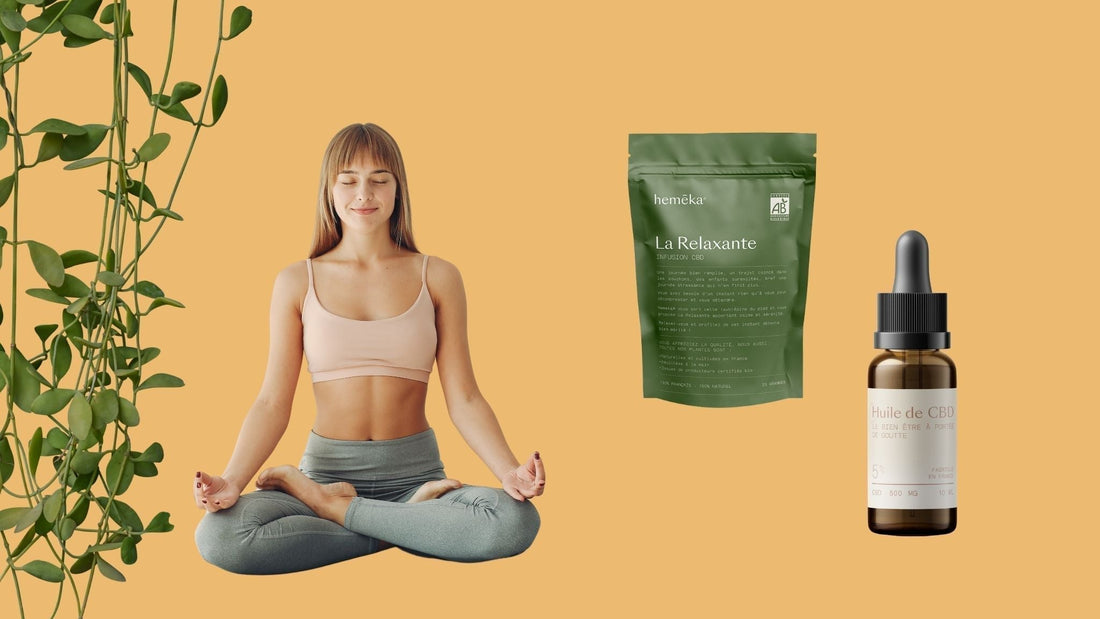 femme durant sa routine yoga et cbd