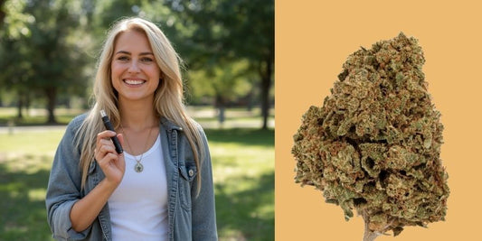 femme qui vaporise des fleurs de cbd